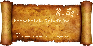 Marschalek Szimóna névjegykártya